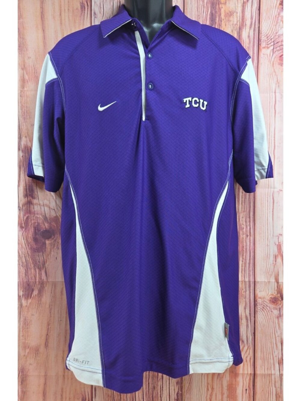 Nike TCU Horned Frogs Purple Dri-Fit Polo Shirt Size Small
